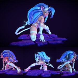 Darkstalkers Felicia Stl Obj Para Impresión 3d