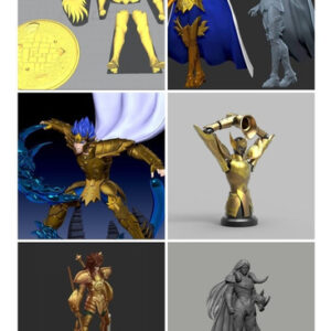 Saint Seiya Pack 04 X 6 Archivo Stl Para Impresión 3d