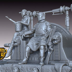 Star Wars Fett Throne Diorama Hex Archivos Stl Impresión 3d