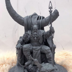 Kratos On Throne Stl Obj Impresión 3d