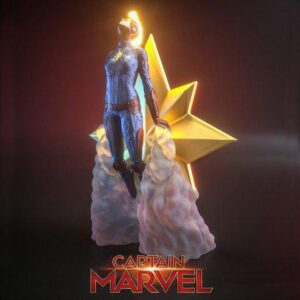 Captain Marvel Blasting Off Archivo Stl Para Impresion 3D
