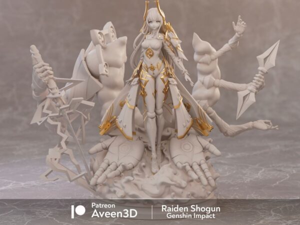 Raiden Shogun Genshin Impact Archivo Stl Para Impresion 3D