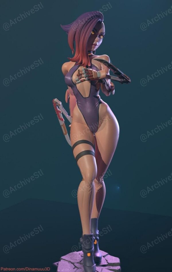 Сyberpunk Girl Blossom Archivo Stl Para Impresion 3D